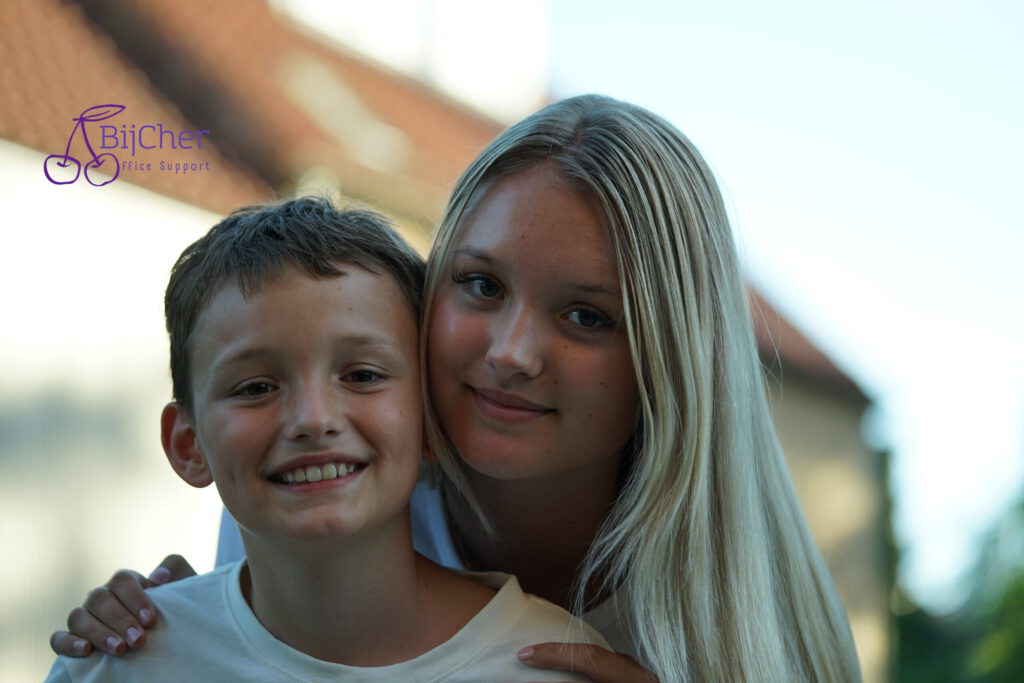 Potret foto zus en broer