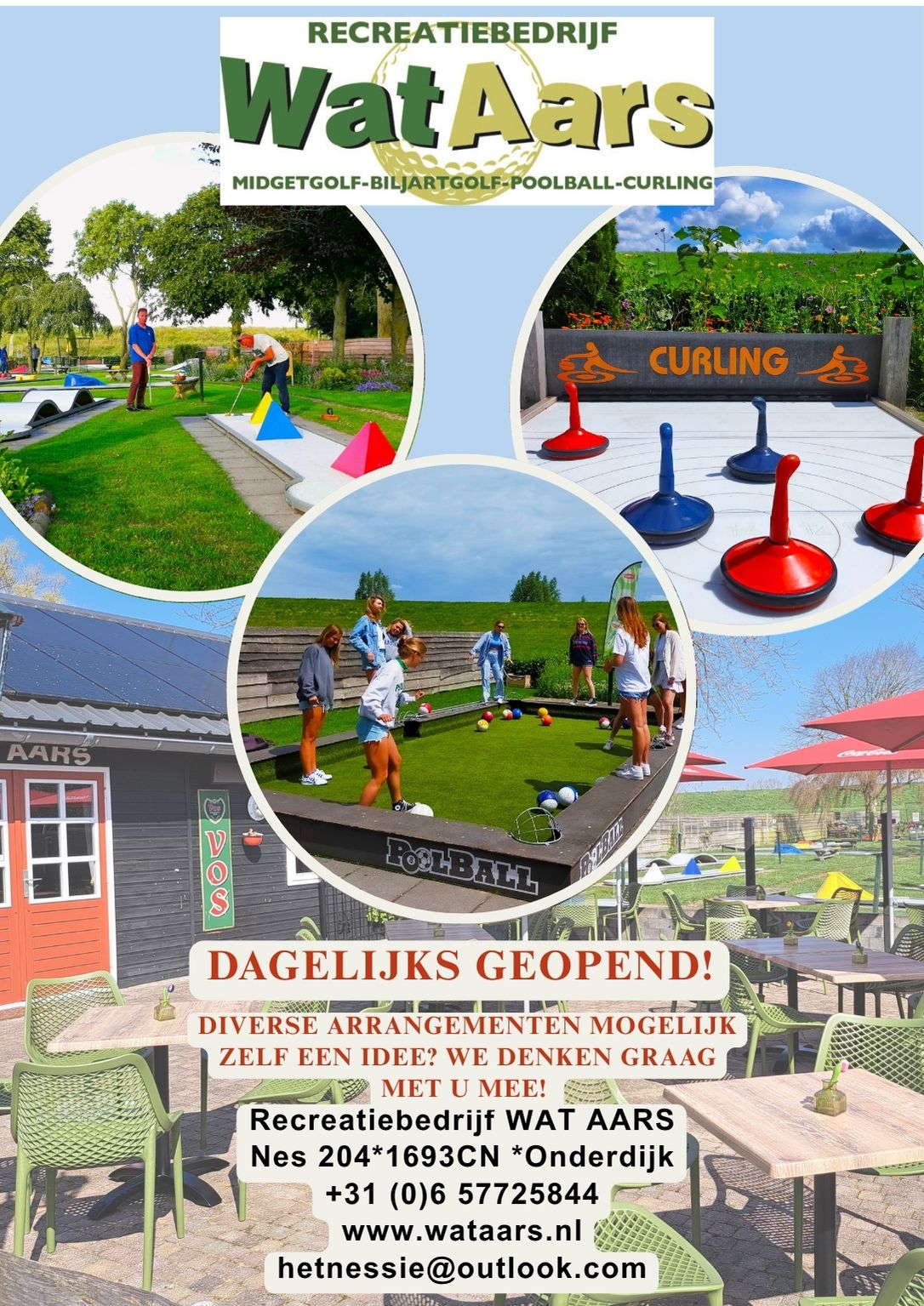 JPEG advertentie Wat Aars voor website portfolio voorbeeld van een advertentie in de lokale zondagskrant voor recreatiebedrijf Wat Aars
